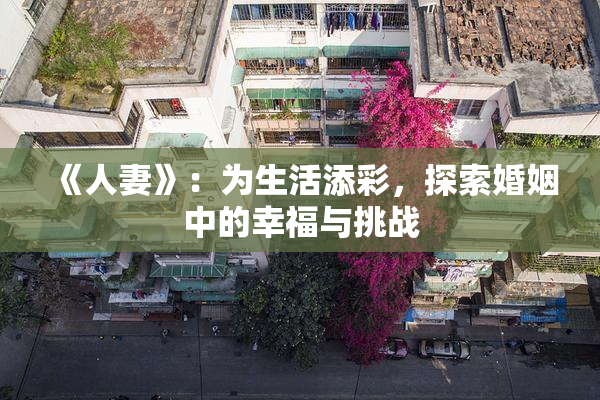 《人妻》：为生活添彩，探索婚姻中的幸福与挑战