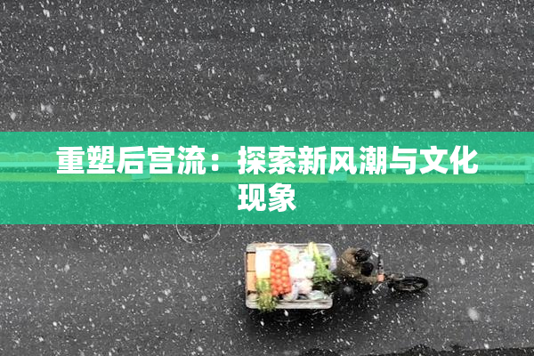 重塑后宫流：探索新风潮与文化现象