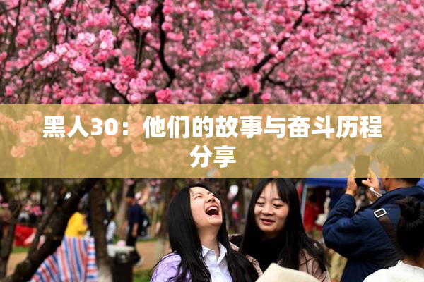 黑人30：他们的故事与奋斗历程分享