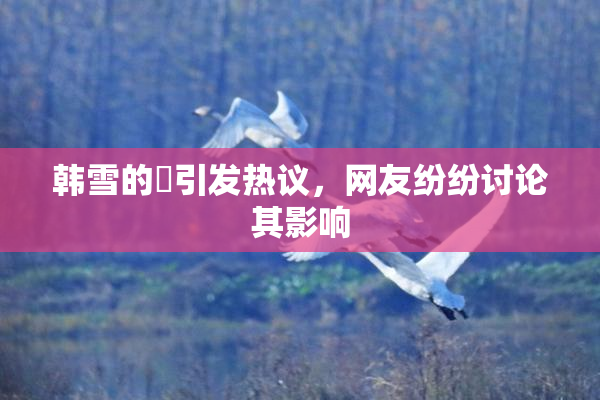 韩雪的婬引发热议，网友纷纷讨论其影响