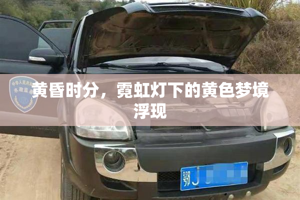 黄昏时分，霓虹灯下的黄色梦境浮现
