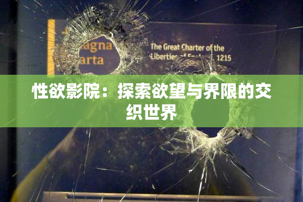 性欲影院：探索欲望与界限的交织世界