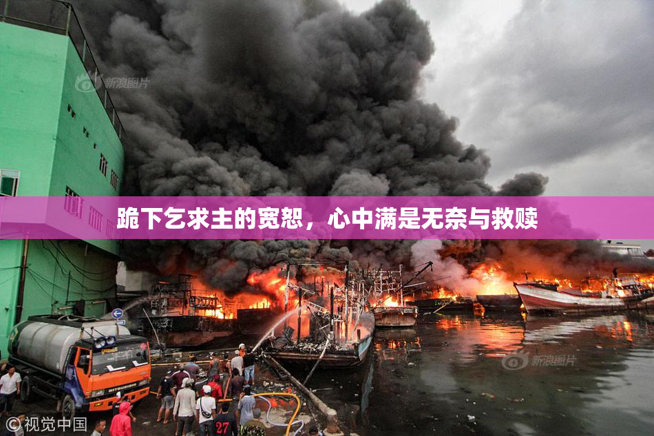 跪下乞求主的宽恕，心中满是无奈与救赎